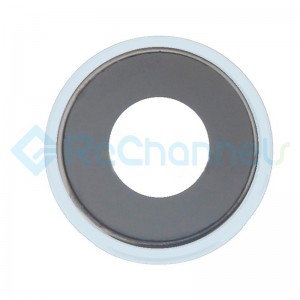 For Apple iPhone XR Rear Facing Camera Lens with Bezel Replacement - Blue- Grade S+