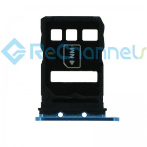 For Huawei P40 SIM Card Tray Dual Card Version Replacement - Blue - Grade S+