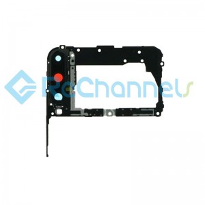 For Huawei P40 Lite E Motherboard Retaining Bracket with Camera Lens and Bezel Replacement - Black - Grade S+