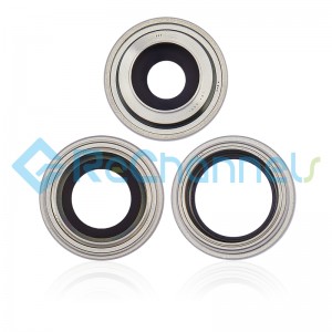 For Apple iPhone 14 Pro/14 Pro Max Rear Camera Lens with Bracket and Bezel Replacement (3pcs/set) - Silver - Grade S+