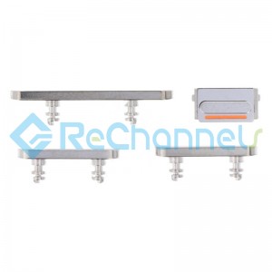 For Apple iPhone 14 Pro/14 Pro Max Side Keys Replacement (4pcs/set) - Silver - Grade S+