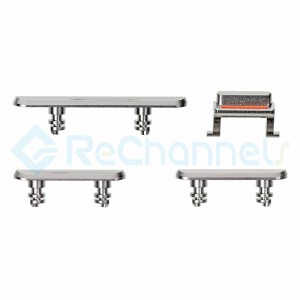 For Apple iPhone 11 Pro  Side Buttons Set  Replacement - Silver - Grade S+