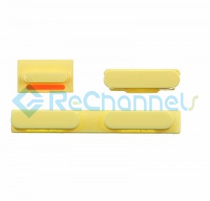 For Apple iPhone 5C Side Keys Replacement - Yellow - Grade S+