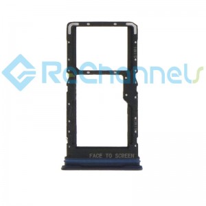 For Xiaomi Redmi Note 9 Pro 5G SIM Card Tray Dual Card Version Replacement - Blue - Grade S+