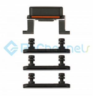For Apple iPhone 7 Side Keys Replacement (4 pcs/set) - Neon Black - Grade S+