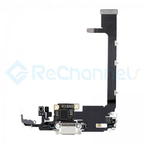 For Apple iPhone 11 Pro Max Charging Port Flex Cable Replacement - Silver - Grade S+