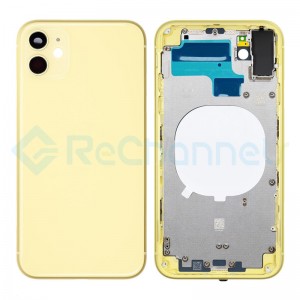 For Apple iPhone 11 Rear Housing with Battery Door Replacement - Yellow - Grade S+