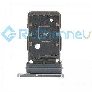 For Samsung Galaxy S21 Ultra 5G SIM Card Tray Dual Card Version Replacement - Silver - Grade S+