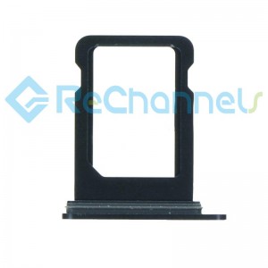 For iPhone 12 Mini Sim Card Tray Replacement Single Version-Black-Grade S+