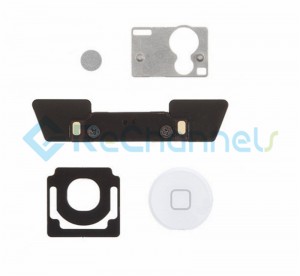 For Apple iPad 2 Home Button and Mounting Bracket Set Replacement - White - Grade S+	