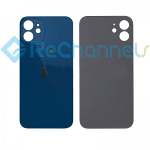 For iPhone 12 Mini Back Cover Class Replacement-Blue -Grade R+