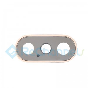 For Apple iPhone XS/XS Max Rear Facing Camera Lens with Bezel Replacement - Gold - Grade S+