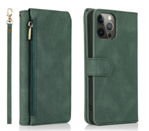 Multifunctional Protecting Case for iPhone\Samsung Models (PU) - Green