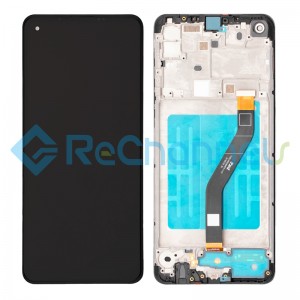 For Samsung Galaxy A21 SM-A215 LCD Screen and Digitizer Assembly with Frame Replacement - Black - Grade S+