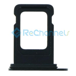 For iPhone 12 Sim Card Tray Replacement- Single Version-Black-Grade S+