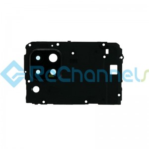 For Huawei P40 Lite Motherboard Retaining Bracket with Camera Lens and Bezel Replacement - Black - Grade S+