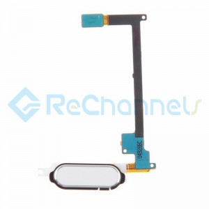 For Samsung Galaxy Note 4 Series Home Button with Flex Cable Ribbon Replacement - White - Grade S+