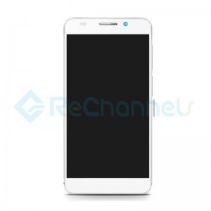 For Huawei Honor 6 LCD Screen and Digitizer Assemby with Front Housing Replacement (Dual SIM) - White - Grade S