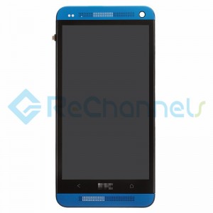 For HTC One LCD Screen and Digitizer Assembly with Front Housing Replacement - Blue - Grade S+