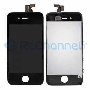 For Apple iPhone 4S LCD Screen and Digitizer Assembly with Front Housing Replacement - Black - Grade R