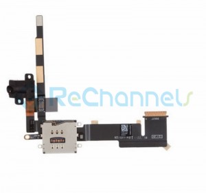 For Apple iPad 2 Audio Flex Cable Ribbon with Sim Card Reader Replacement (Wifi Plus 3G Version) - Black - Grade S+