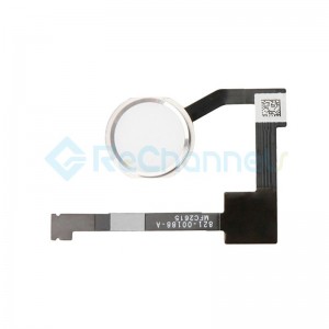 For iPad Pro 12.9 Home Button Assembly with Flex Cable Ribbon Replacement - Silver - Grade R