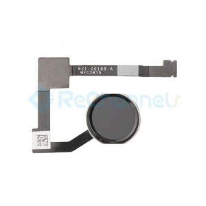 For iPad Pro 12.9 Home Button Assembly with Flex Cable Ribbon Replacement - Black - Grade R