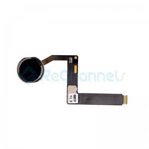 For iPad Pro 9.7 Home Button Assembly with Flex Cable Ribbon Replacement - Black - Grade R
