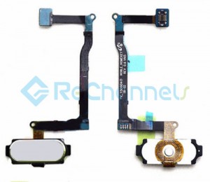 For Samsung Galaxy Note 5 Series Home Button with Flex Cable Ribbon Replacement - Silver - Grade S+