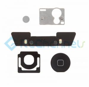 For Apple iPad 2 Home Button and Mounting Bracket Set Replacement - Black - Grade S+	