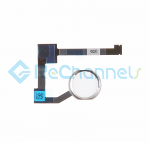 For Apple iPad Air 2 Home Button Assembly with Flex Cable Ribbon Replacement - Silver - Grade S+