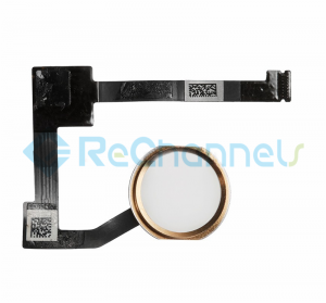 For Apple iPad Pro 12.9 Home Button Assembly with Flex Cable Ribbon Replacement - Gold - Grade S+