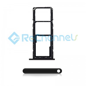 For Samsung Galaxy A01 SM-A015 SIM Card Tray Replacement (Dual SIM) - Black - Grade S+
