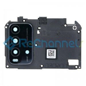 For Xiaomi Redmi 9T Motherboard Retaining Bracket with Camera Lens and Bezel Replacement - Carbon Gray - Grade S+