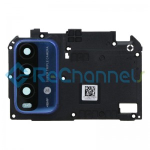 For Xiaomi Redmi 9T Motherboard Retaining Bracket with Camera Lens and Bezel Replacement - Blue - Grade S+