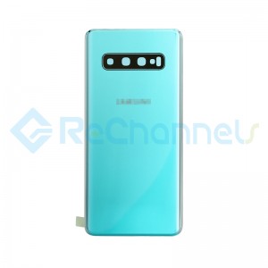 For Samsung Galaxy S10 SM-G973 Battery Door with Adhesive Replacement - Prism Green - Grade S+