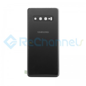 For Samsung Galaxy S10 SM-G973 Battery Door with Adhesive Replacement - Prism Black - Grade S+