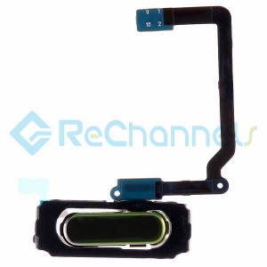 For Samsung Galaxy S5 Mini SM-G800F/G800H Home Button with Flex Cable Ribbon Replacement - Black - Grade S+