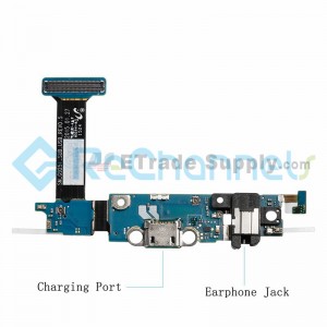 For Samsung Galaxy S6 Edge SM-G925I Charging Port Flex Cable Ribbon with Earphone Jack Replacement - Grade S+