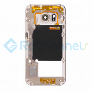 For Samsung Galaxy S6 SM-G920A/G920T Rear Housing with Small Parts Replacement - Gold - Grade S+