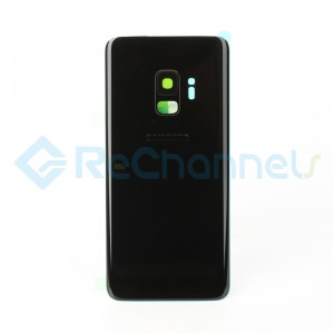 For Samsung Galaxy S9 SM-G960 Battery Door With Adhesive Replacement - Midnight Black - Grade S+