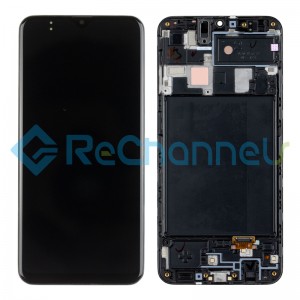 For Samsung Galaxy A20 SM-A205 LCD Screen and Digitizer Assembly with Frame Replacement (F Version) - Black - Grade S+