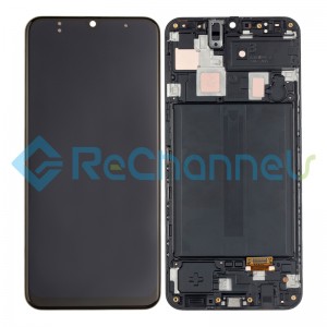 For Samsung Galaxy A30 SM-A305 LCD Screen and Digitizer Assembly with Frame Replacement - Black - Grade S+