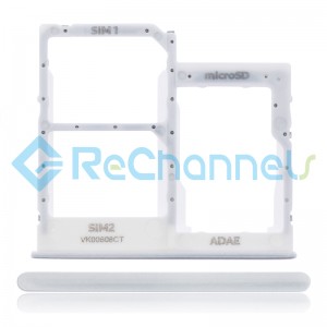 For Samsung Galaxy A41 SM-A415 SIM Card Tray Replacement (Dual SIM) - White - Grade S+