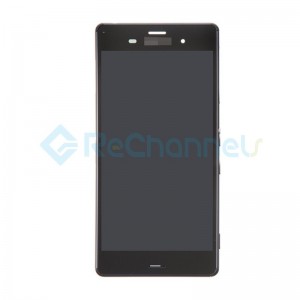 For Sony Xperia Z3 LCD Screen and Digitizer Assembly with Front Housing Replacement - Black - Grade S+