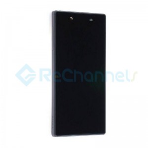 For Sony Xperia Z5 LCD Screen and Digitizer Assembly with Front Housing Replacement - Black - With Logo - Grade S+