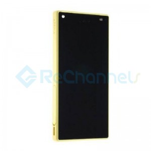 For Sony Xperia Z5 Compact LCD Screen and Digitizer Assembly with Front Housing Replacement - Yellow - With Logo - Grade S+