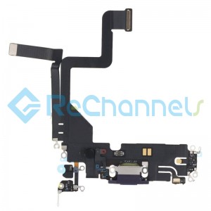 For Apple iPhone 14 Pro Charging Port Flex Cable Replacement - Purple - Grade S+