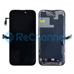 For Apple iPhone 14 Pro LCD Screen and Digitizer Assembly with Frame Replacement - Black - Grade S+