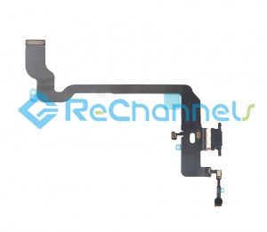 For Apple iPhone XS Charging Port Flex Cable Ribbon Replacement - Silver - Grade S+